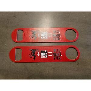 Set Of 2 Fireball Cinnamon Whisky Red Bottle Opener Speed Wrench Style New